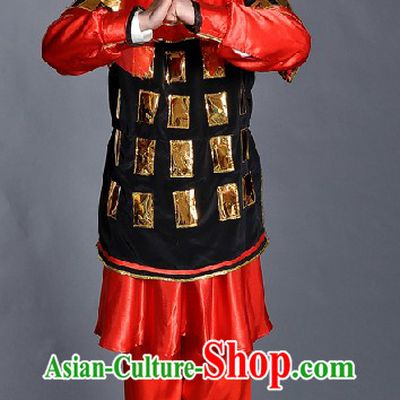 Ancient Chinese Terra Cotta Warrior Costume and Hat for Men