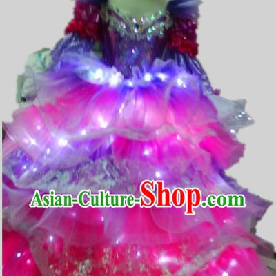 LED Lights Stage Performance Dance Costumes Complete Set for Women