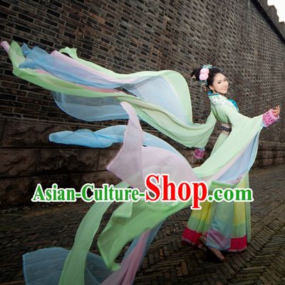 Ancient Chinese Palace Imperial Long Water Sleeves Dance Costumes Complete Set