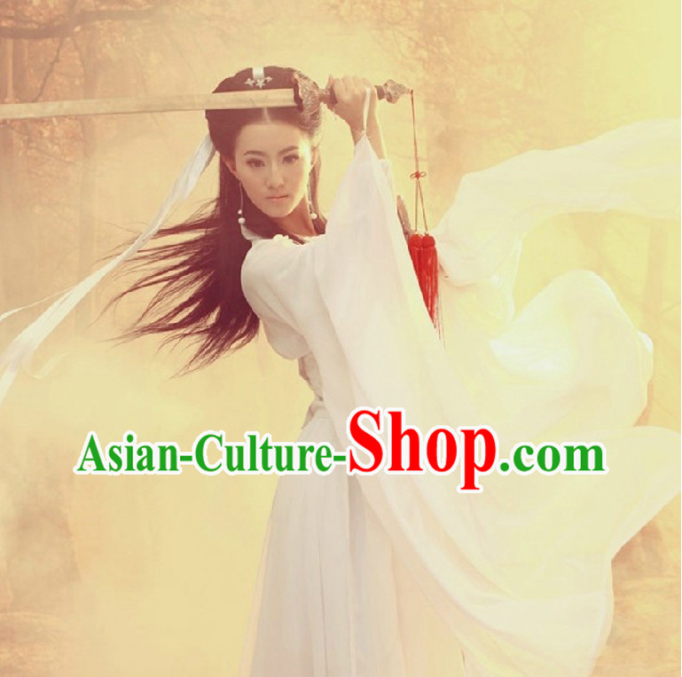 Ancient Chinese White Hanfu Clothing for Women
