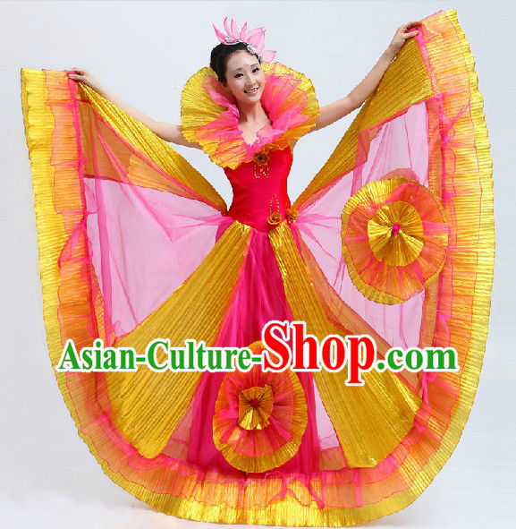 Chinese Classical Stage Performance Accompany Dancing Costume for Women