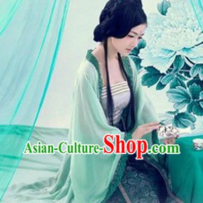 Ancient Chinese Tea Ceremony Beauty Green Costume