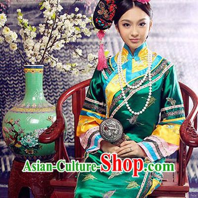 Traditional Chinese Qing Dynasty Manchu Princess Clothing for Women