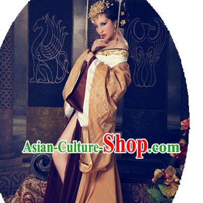 Ancient Chinese Han Dynasty Empress Costume and Headpiece