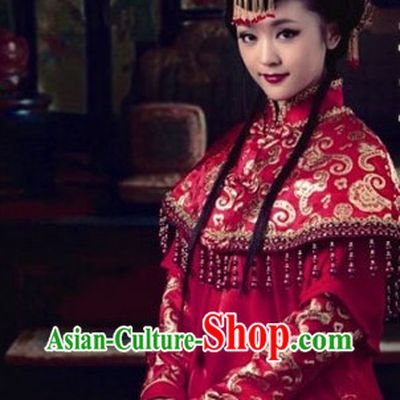 Chinese Classical Red Wedding Dress for Brides