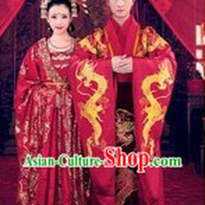 Chinese Classic Wedding Dresses Two Complete Sets for Wedding Couple