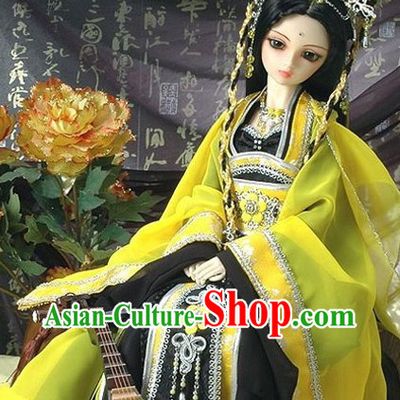 Ancient Chinese Princess Yellow and Black Clothes