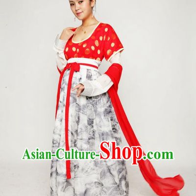 Ancient Chinese Tang Dynasty Maid Clothing Complete Set for Women