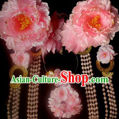 Ancient Chinese Tang Dynasty Princess Handmade Hair Accessories and Earrings