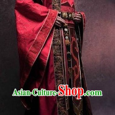 Ancient Chinese Red Hanfu Clothing for Men