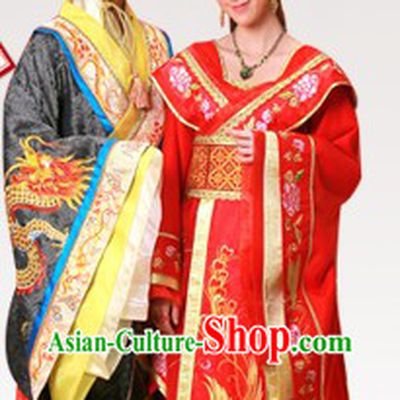 Ancient Chinese Emperor and Empress Wedding Dresses Two Sets