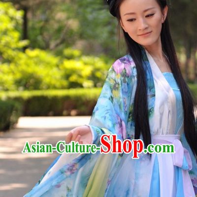 Ancient Chinese Hanfu Style Flowery Clothes for Women