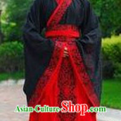 Ancient Chinese Han Palace Prime Minister Costume and Hat