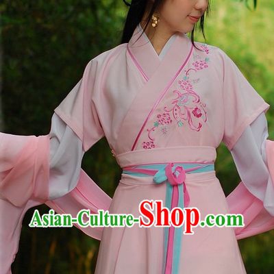 Han Dynasty Embroidered Flower Clothes for Girls