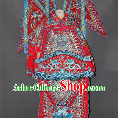 Peking Opera Embroidered Da Kao Armor Costumes with Flags for Men