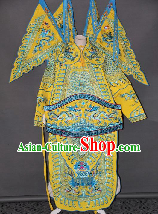 Peking Opera Embroidered Da Kao Armor Costumes with Flags for Men