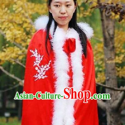 Ancient Chinese Red Winter Plum Blossom Cape