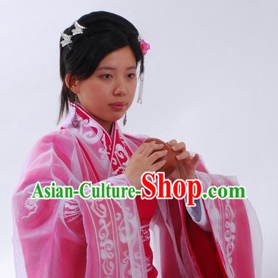 Ancient Chinese Han Dynasty Quju Embroidered Phoenix Empress Clothing for Women