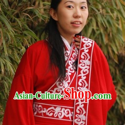 Ancient Chinese Han Dynasty Royal Lady Red Clothes