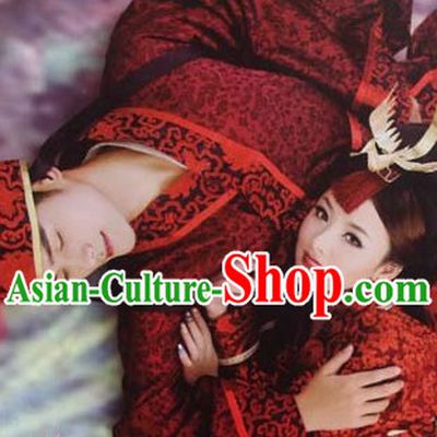 Ancient Chinese Wedding Dresses Two Sets for Men and Women