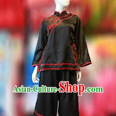Traditional Chinese Black Dance Costumes for Women