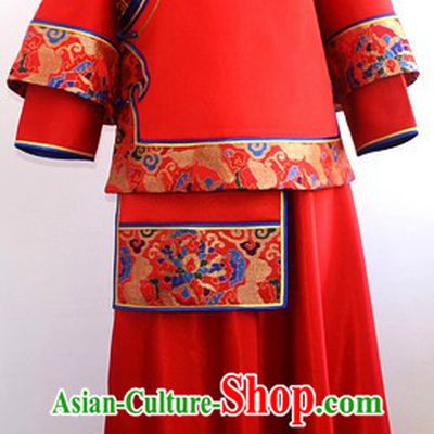 Chinese Classic Red Wedding Tang Suit for Brides
