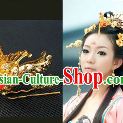 Ancient Chinese Hanfu Style Handmade Phoenix Hair Accessories Set for Brides
