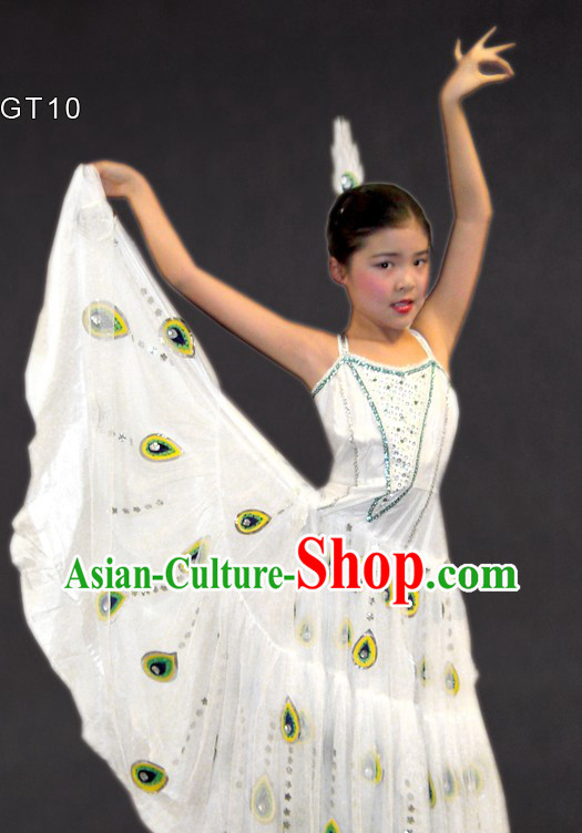 Traditional Chinese Yunnan Dai Peacock Dance Costumes for Children