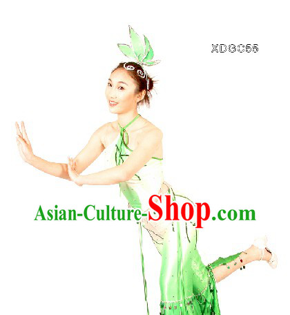 Traditional Chinese He Tang Yue Se Dance Costumes and Head Pieces for Women