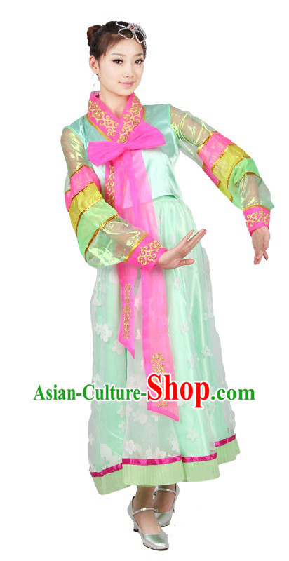 Traditional Chinese Korean Nationality Dance Costumes and Hat for Women