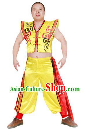 Chinese Stage Performance Drum Player Dance Costume for Men