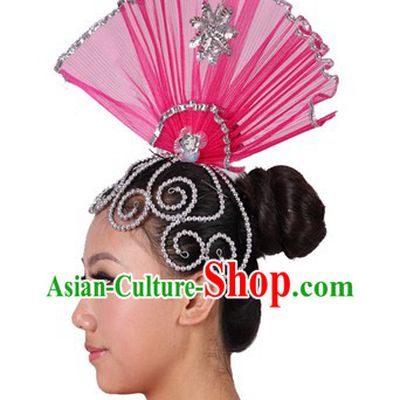 Chinese Stage Performance Fan Shape Head Piece