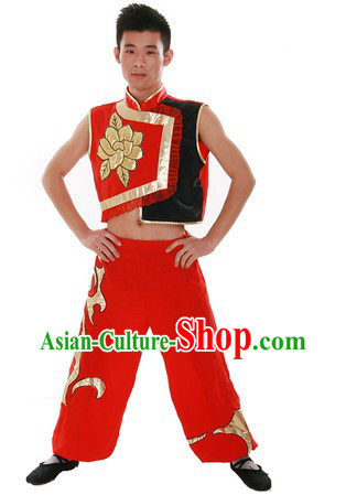 Chinese Stage Performance Dragon Dancer Uniform for Men