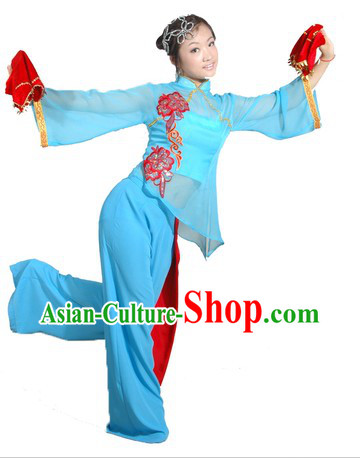 Chinese Stage Performance Fan Dancer Uniform for Women