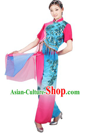 Chinese Classical Fan Dance Clothing for Women