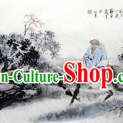 Chinese Classic Painting of Lao Tzu a Propitious Omen by Tang Ming