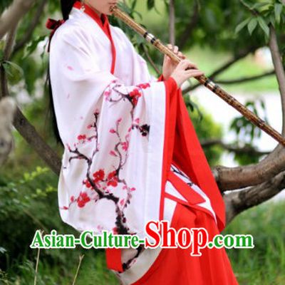 Traditional Pure Silk Plum Blossom Han Costumes for Women
