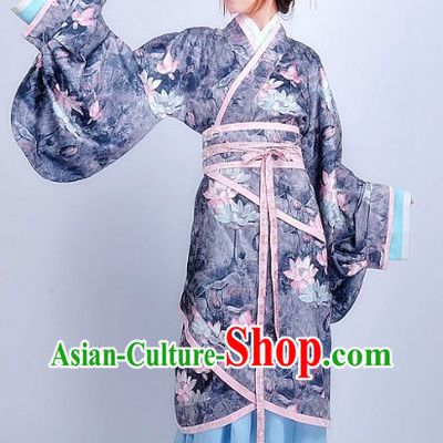 Traditional Chinese Lotus Beauty Hanfu Clothes for Lady