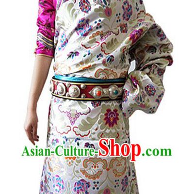 Traditional Chinese Female Tibetan Robe Complete Set
