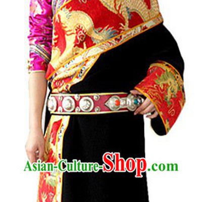 Traditional Chinese Female Tibetan Robe Complete Set