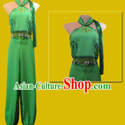 Chinese Classical Green Dance Costumes for Women