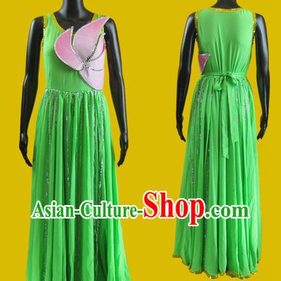 Green Chinese Lotus Dance Costumes for Women