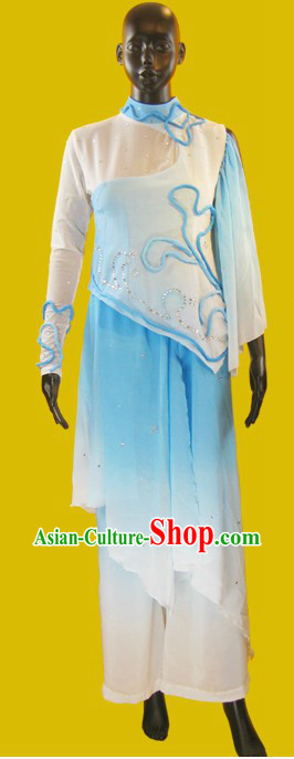 Chinese Blue and White Classical Dance Costumes for Women