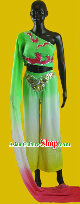 Chinese Long Sleeve Color Transition Dance Costumes for Women