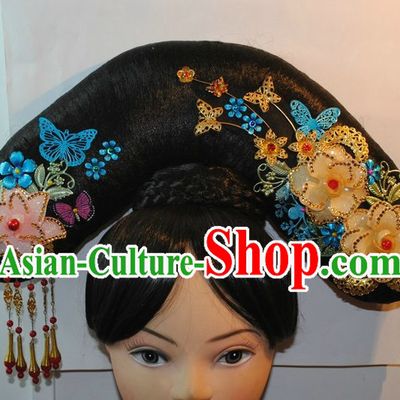 Qing Dynasty Princess Wig and Headpiece for Women