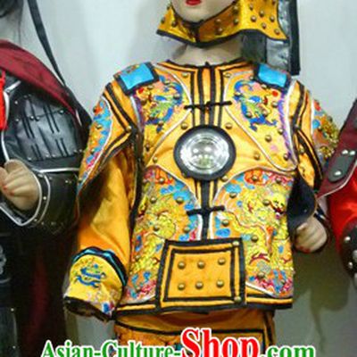 Chinese Emperor Armor Costume and Helmet Complete Set for Children