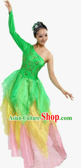 Classic Chinese Stage Performance Dance Costumes and Headpiece