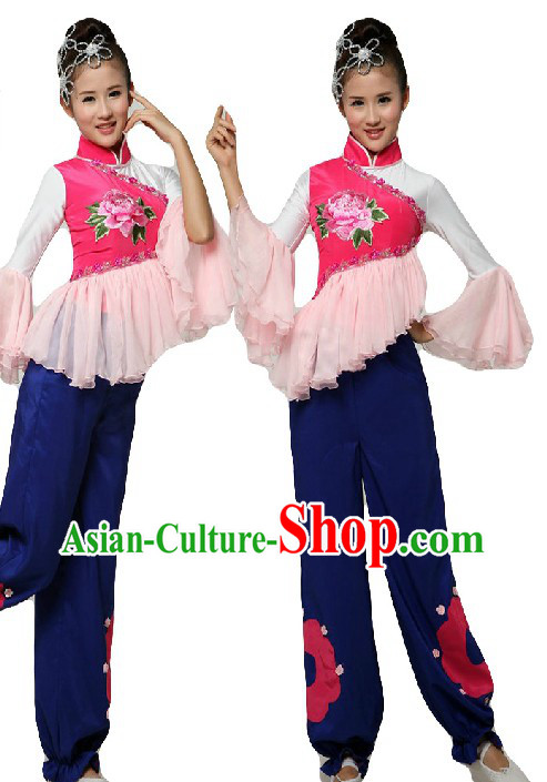 Chinese Classic Stage Performance Dance Costumes and Headpiece