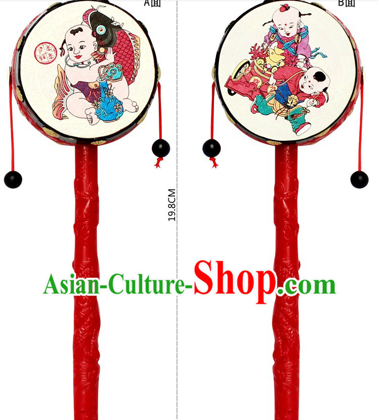 Traditional Chinese Rattle Drum Swivel Drum