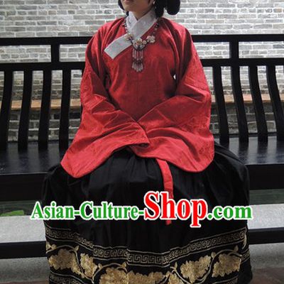 Ming Dynasty Princess Embroidered Jacket and Skirt Hanfu Clothing Complete Set